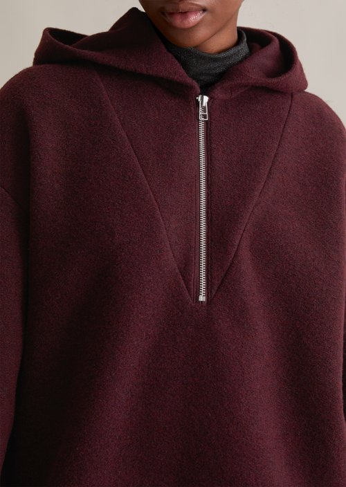 Zip hoodie loose — Dark Maroon