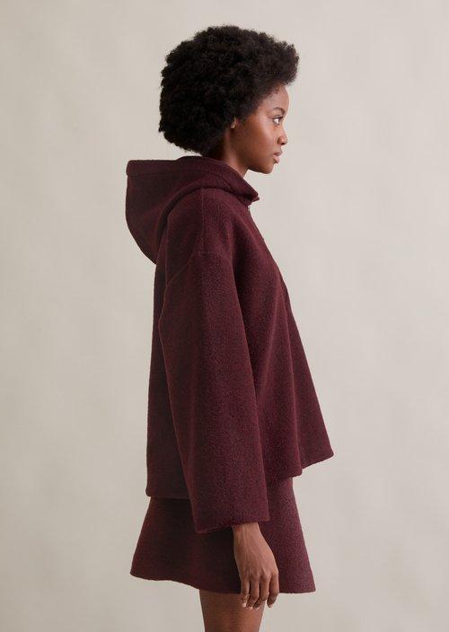 Zip hoodie loose — Dark Maroon