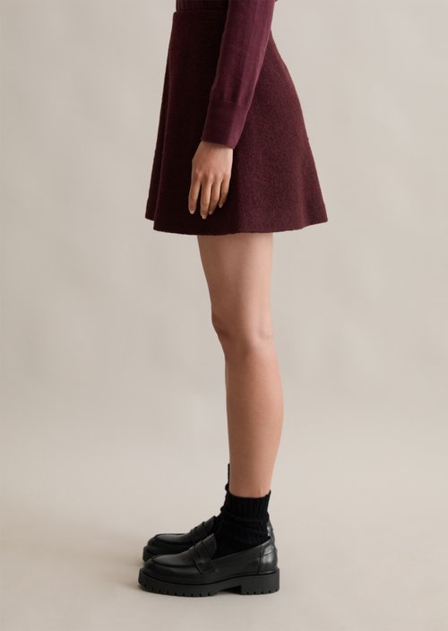 Mini skirt A-shape — Dark Maroon