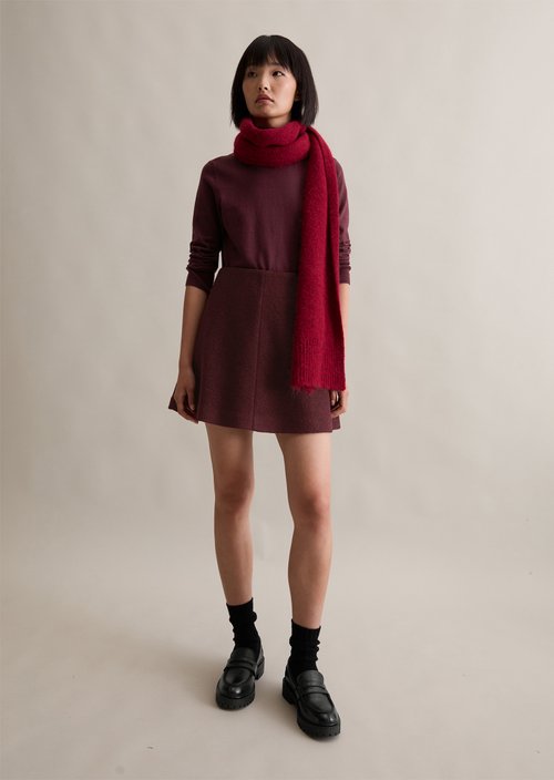 Mini skirt A-shape — Dark Maroon