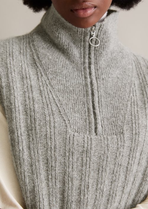 Troyer pullover relaxed — Medium Grey