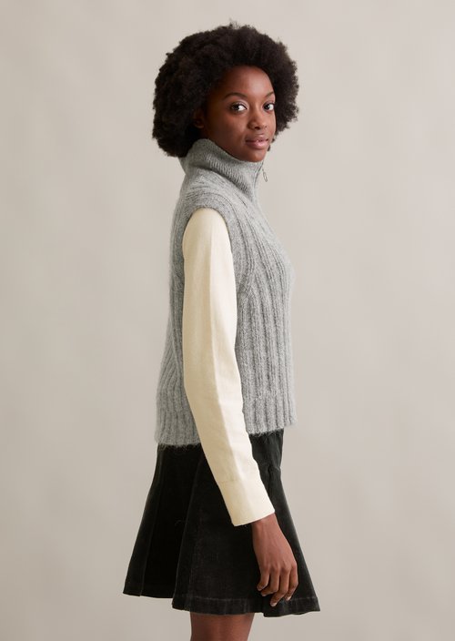 Troyer pullover relaxed — Medium Grey