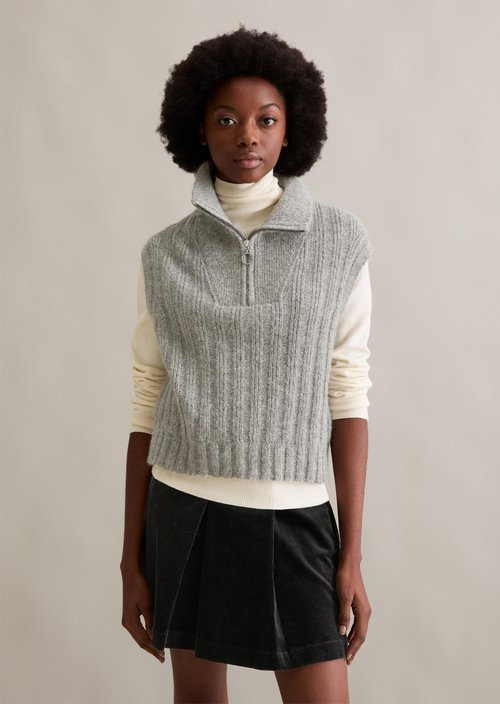 Troyer pullover relaxed — Medium Grey