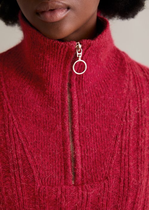 Troyer pullover relaxed — Medium Red