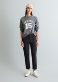 Jersey pants slim made from compact interlock quality - blue