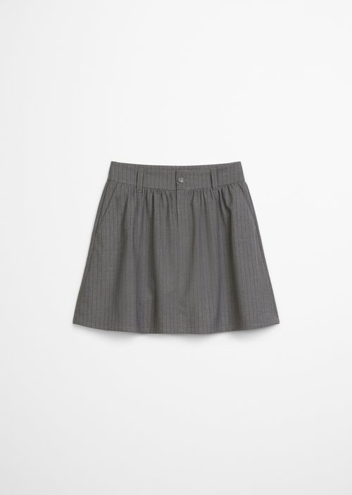 Pinstripe mini skirt A-shape — Medium Grey