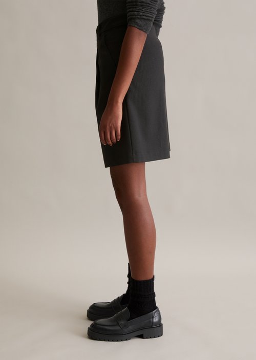 Relaxed pinstripe Bermuda shorts — Black