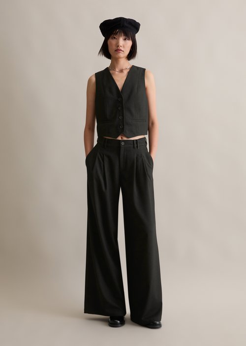 Pinstripe vest regular — Black