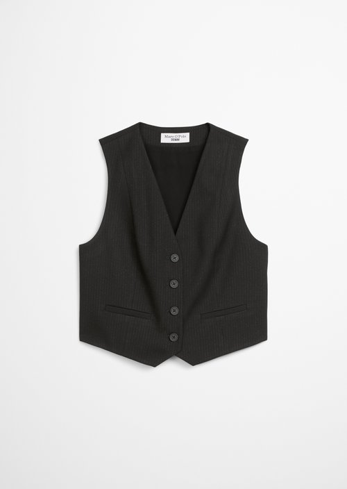 Pinstripe vest regular — Black
