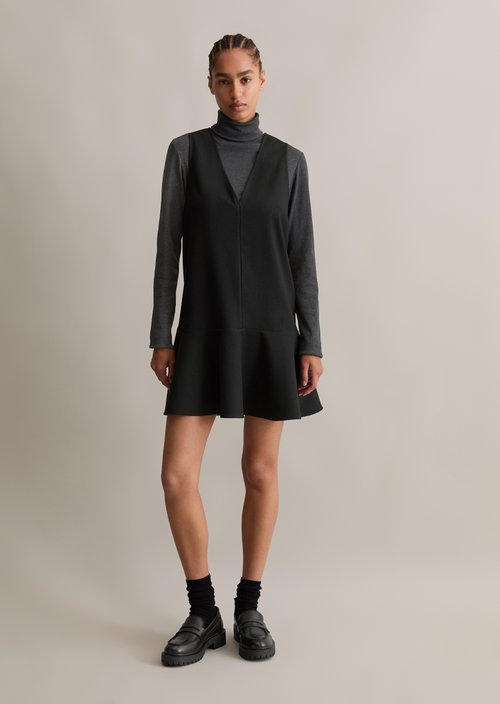 Pinstripe dress regular — Black