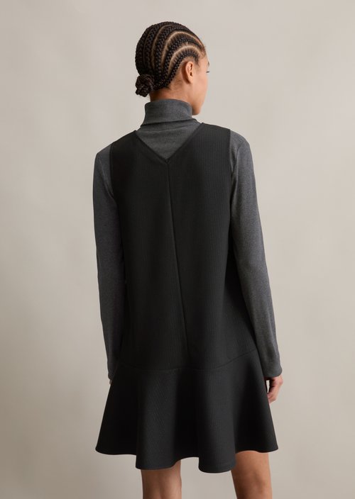 Pinstripe dress regular — Black