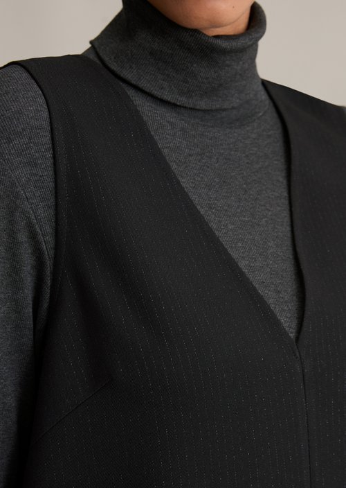 Pinstripe dress regular — Black
