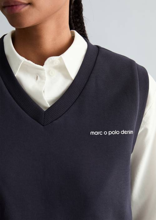 Sweat-V-Neck-Pullunder regular Blue Depths in Detailansicht