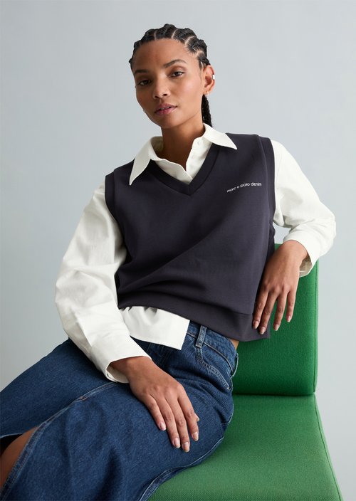 Sweat V-neck sweater regular — Blue Depths