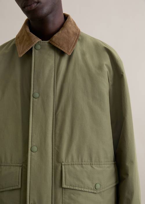 Barnjacket regular Dark Moss in Detailansicht