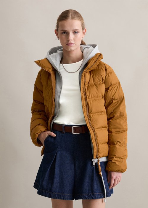 Regular puffer jacket — True Brown