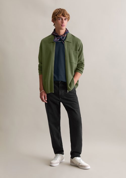 Loose cardigan — Dark Moss
