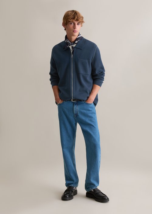 Loose cardigan — Navy Teal