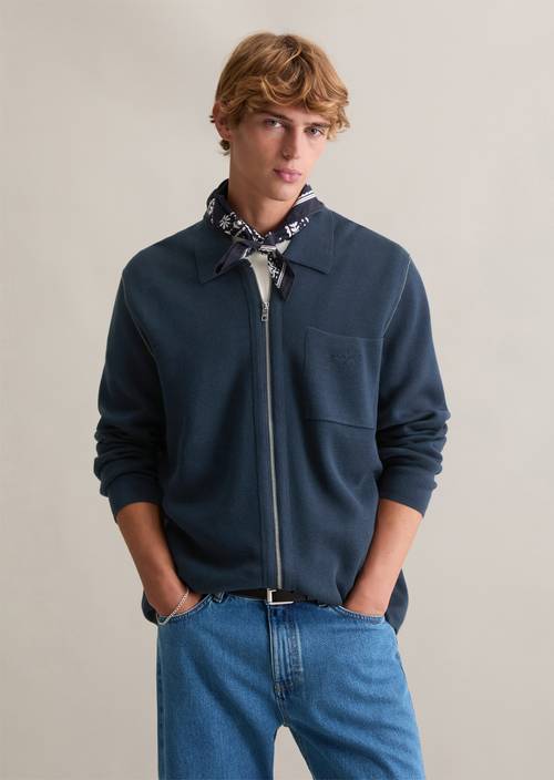 Veste en tricot loose Navy Teal en vue de face