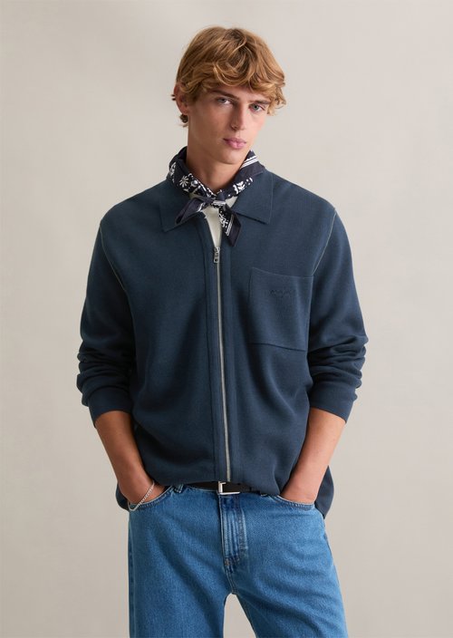 Loose cardigan — Navy Teal