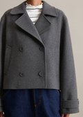 Caban jacket relaxed with recycled wool - gray | Wool