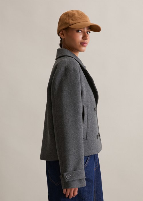 Caban jacket relaxed — Anthra Melange