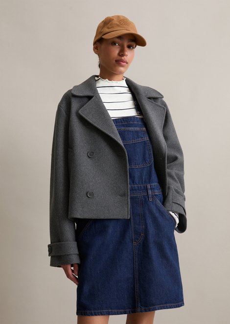 Marc O'Polo Caban jas relaxed, Dames, grijs, Xxs, 54% Wol, 40% Polyester, 3% Polyamide, 2% Viscose, 1% Polyacryl