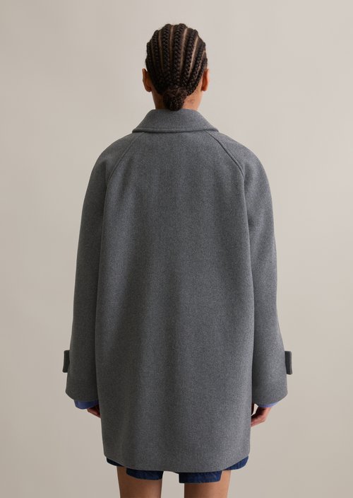 Relaxed short coat — Anthra Melange