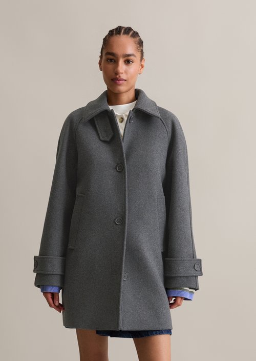 Relaxed short coat — Anthra Melange