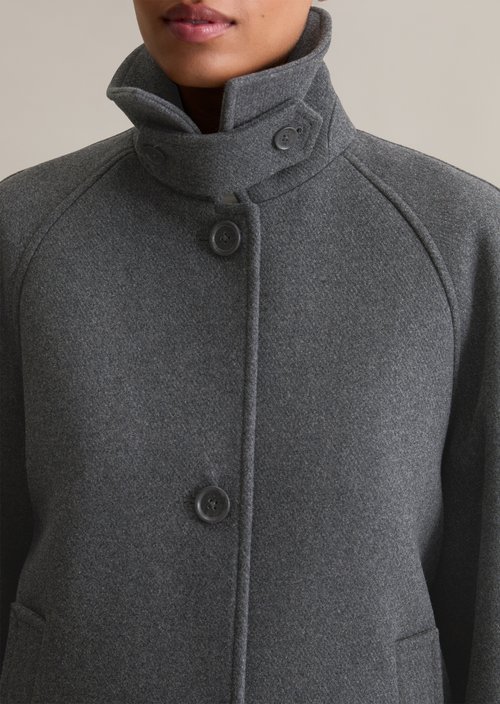 Relaxed short coat — Anthra Melange