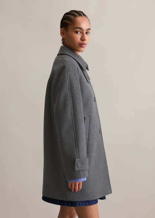 Relaxed short coat — Anthra Melange