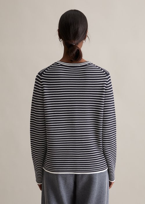 Regular striped sweater — Dark Blue