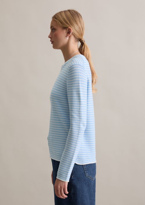 Regular striped sweater — Light Blue