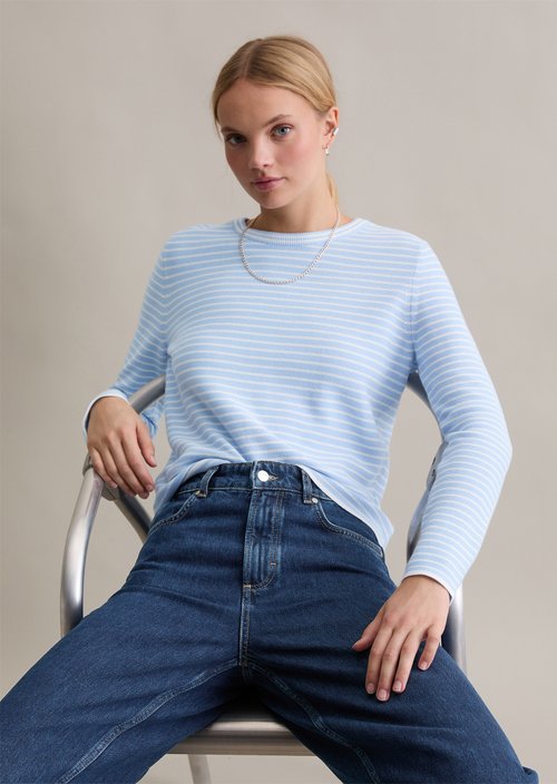 Regular striped sweater — Light Blue