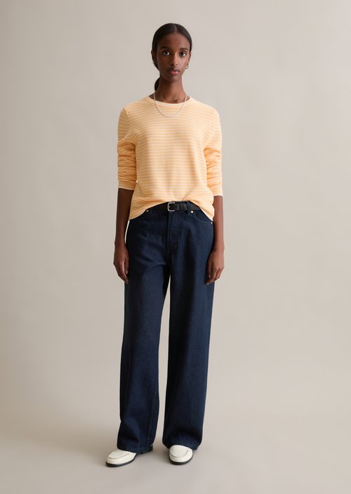 Regular striped sweater — Light Orange