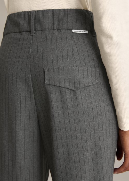 Shortened pinstripe pants relaxed — Medium Grey