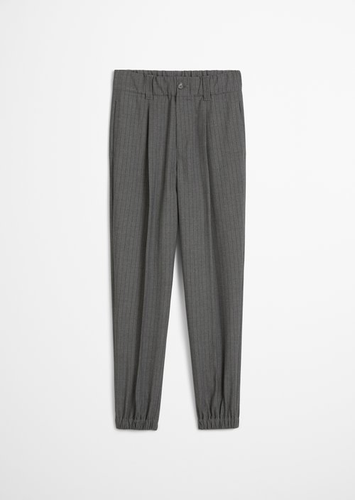 Shortened pinstripe pants relaxed — Medium Grey
