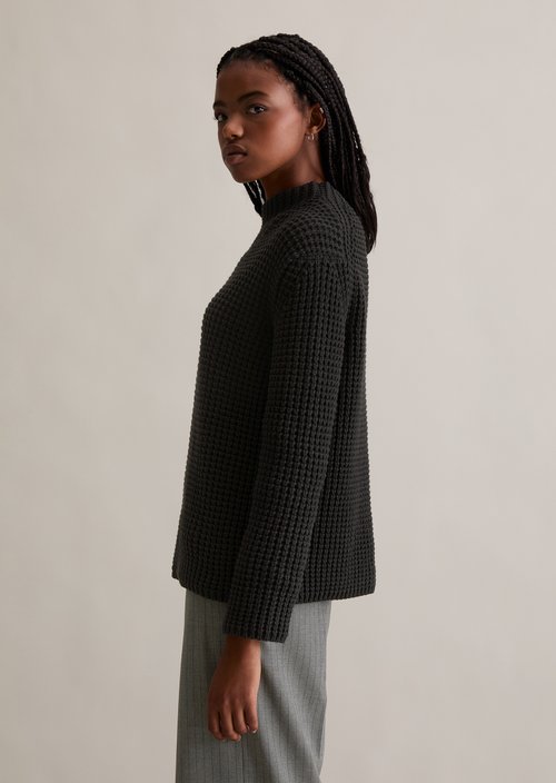 Relaxed knit sweater — Black