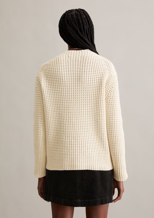 Relaxed knit sweater — White Blush