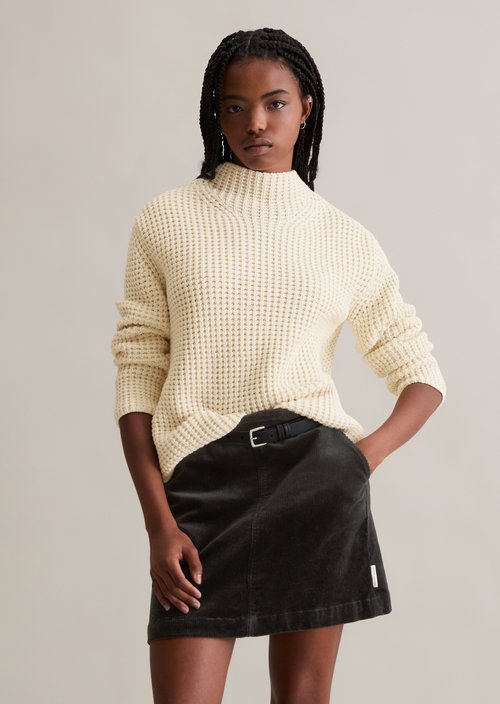 Relaxed knit sweater — White Blush