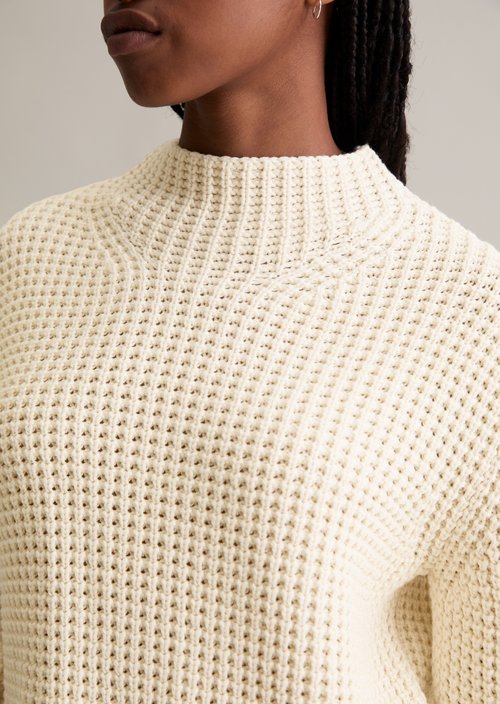 Relaxed knit sweater — White Blush