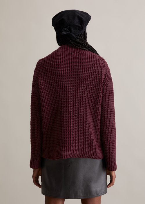 Relaxed knit sweater — Dark Maroon