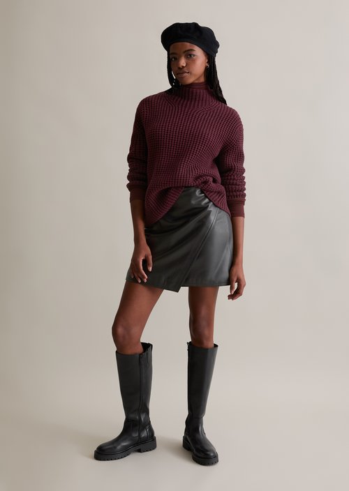 Relaxed knit sweater — Dark Maroon