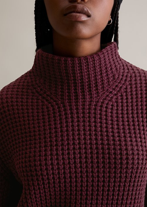 Relaxed knit sweater — Dark Maroon