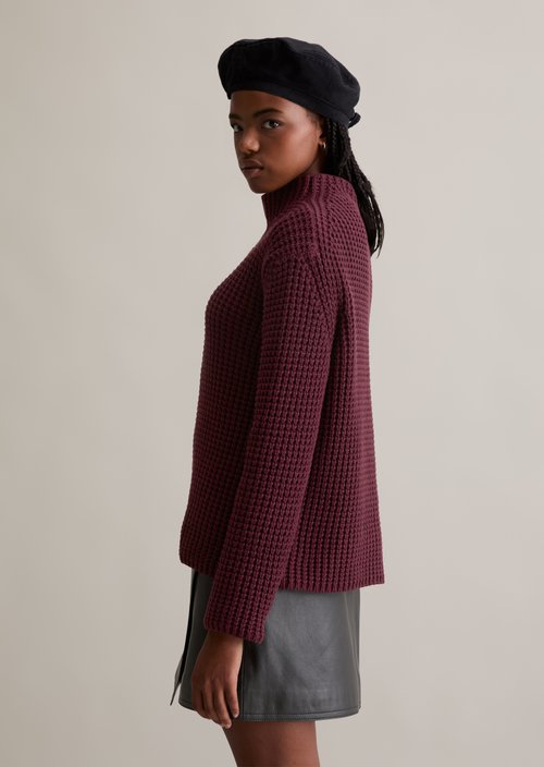 Relaxed knit sweater — Dark Maroon