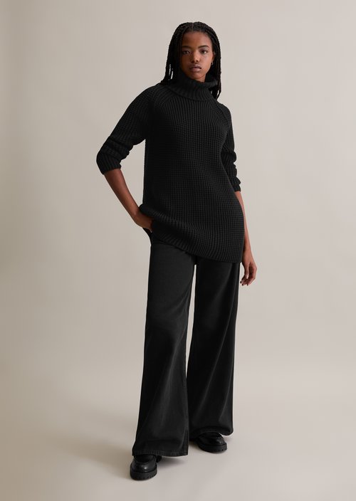 Relaxed knit sweater — Black