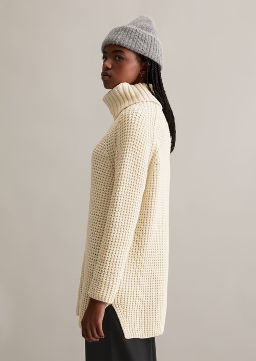 Relaxed knit sweater — White Blush