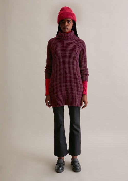 Relaxed knit sweater — Dark Maroon