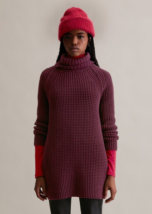 Relaxed knit sweater — Dark Maroon