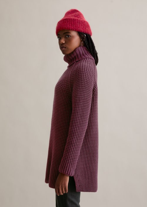 Relaxed knit sweater — Dark Maroon